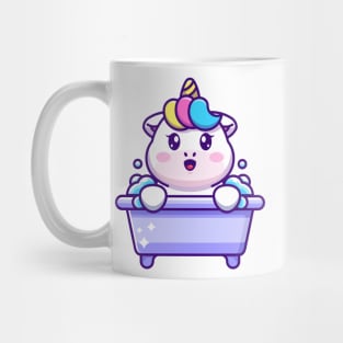 Cute unicorn in a bathtub cartoon character Mug